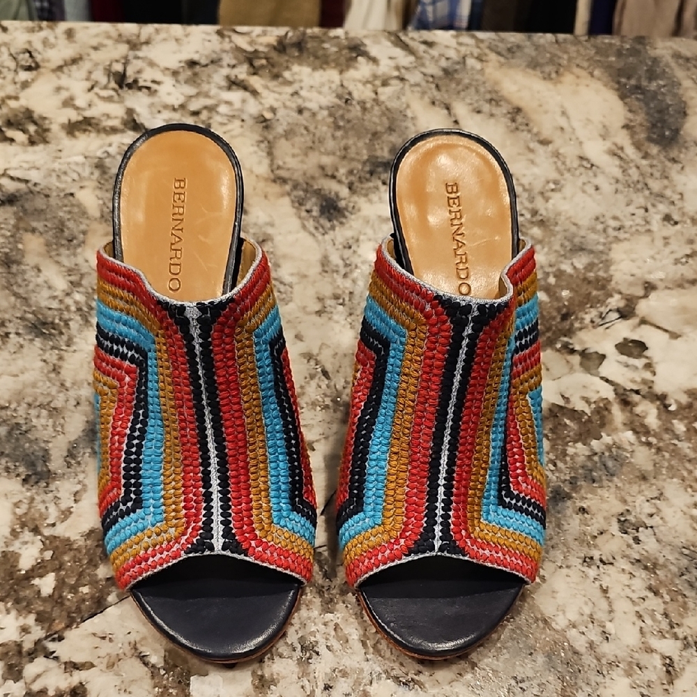 Bernardo Vibrant Multicolor Woven Mules